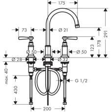 Смеситель для раковины с донным клапаном Axor Montreux 16514820