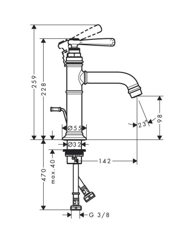Смеситель для раковины с донным клапаном Axor Montreux 16515820