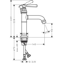 Смеситель для раковины с выпуском Axor Montreux 16516000