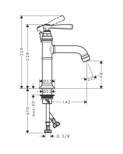 Смеситель для раковины с выпуском Axor Montreux 16516000