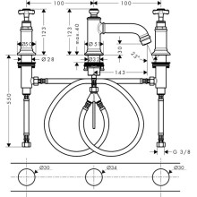 Смеситель для раковины с донным клапаном Axor Montreux 16536820