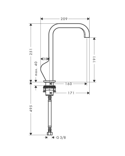 Смеситель для раковины с выпуском Axor Citterio 39037000