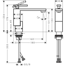 Смеситель для раковины с донным клапаном Axor Edge 46011000