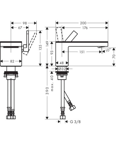 Смеситель для раковины с донным клапаном Axor MyEdition 47010600