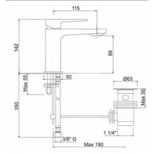 Смеситель на раковину однорычажный Cezares JUMP-LSM1-01-W0