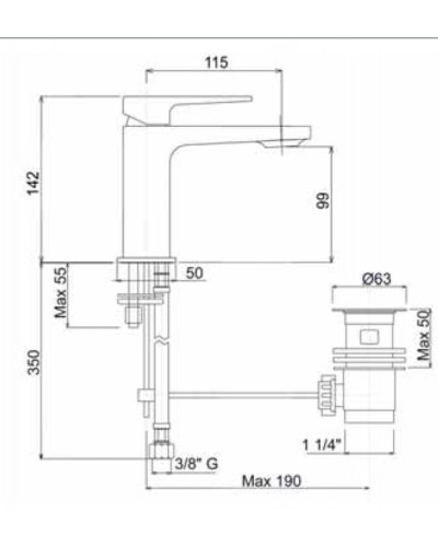 Смеситель на раковину однорычажный Cezares JUMP-LSM1-01-W0