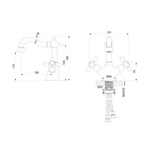 Смеситель для раковины WONZON & WOGHAND, Черный матовый (WW-88139020-MB)