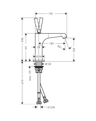 Смеситель для раковины с выпуском Axor Citterio E 36101000