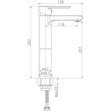 Смеситель для раковины с донным клапаном Cersanit Brasko Black A63111