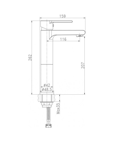 Смеситель для раковины с донным клапаном Cersanit Brasko Black A63111