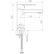 Смеситель для раковины с донным клапаном Cersanit Brasko Black A63107