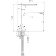 Смеситель для раковины с донным клапаном Cersanit Brasko Black A63107