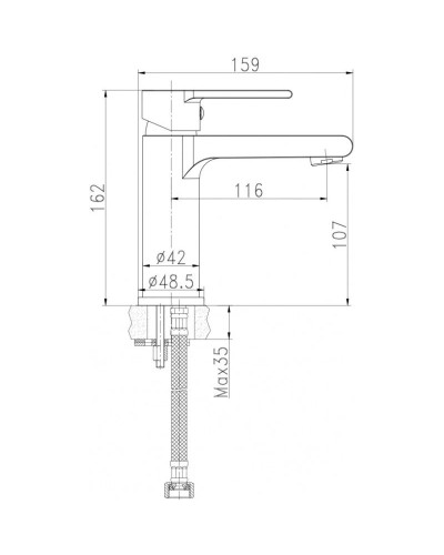 Смеситель для раковины с донным клапаном Cersanit Brasko Black A63107