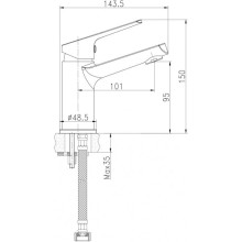 Смеситель для раковины без донного клапана Cersanit Flavis A63034