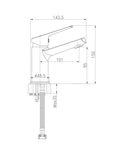 Смеситель для раковины без донного клапана Cersanit Flavis A63034