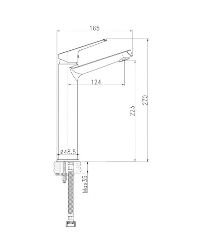 Смеситель для раковины без донного клапана Cersanit Flavis A63038