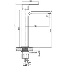 Смеситель для раковины с донным клапаном Cersanit Geo A63043