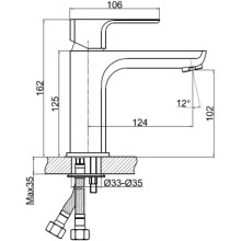 Смеситель для раковины с донным клапаном Cersanit Geo A63039