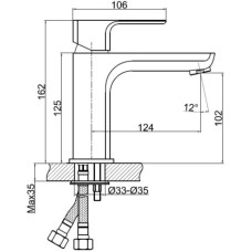 Смеситель для раковины с донным клапаном Cersanit Geo A63039
