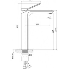Смеситель для раковины с донным клапаном Cersanit Odra A63054