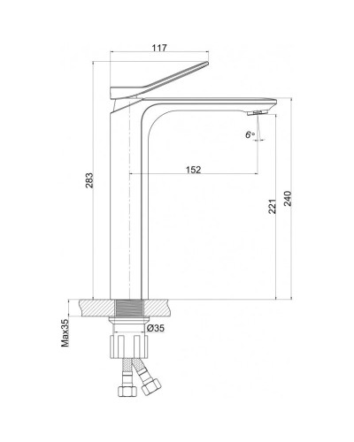 Смеситель для раковины с донным клапаном Cersanit Odra A63054