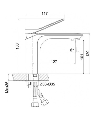 Смеситель для раковины с донным клапаном Cersanit Odra A63050