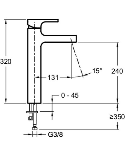 Смеситель для раковины без донного клапана Jacob Delafon Strayt 98340D-CP