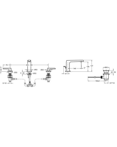 Смеситель для раковины с донным клапаном Jacob Delafon Avid 97352D-CP