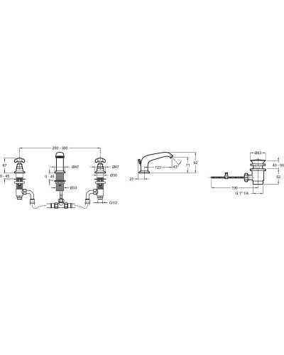 Смеситель для раковины с донным клапаном Jacob Delafon Cleo 1889 E24306-BGG