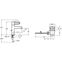 Смеситель для раковины с донным клапаном Jacob Delafon Odeon Rive Gauche E21028-CP-BL