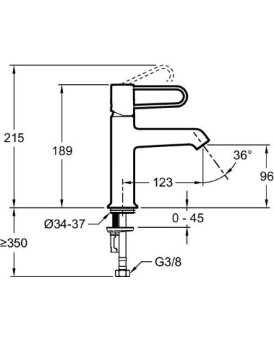 Смеситель для раковины без донного клапана Jacob Delafon Odeon Rive Gauche E21029-CP-BL