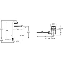 Смеситель для раковины с донным клапаном Jacob Delafon Odeon Rive Gauche E21030-GLD-CP