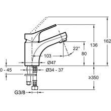 Смеситель для раковины с донным клапаном Jacob Delafon Brive E75762-4-CP