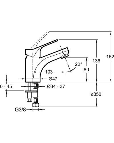 Смеситель для раковины с донным клапаном Jacob Delafon Brive E75762-4-CP