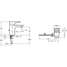 Смеситель для раковины с донным клапаном Jacob Delafon Gabin E78126-CP