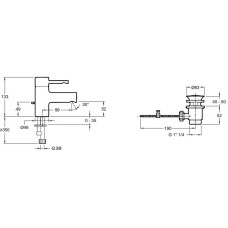 Смеситель для раковины с донным клапаном Jacob Delafon Cuff E37301-CP