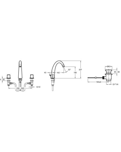 Смеситель для раковины с донным клапаном Jacob Delafon Elevation E18871-CP