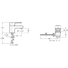 Смеситель для раковины с донным клапаном Jacob Delafon July E16027-4D-CP