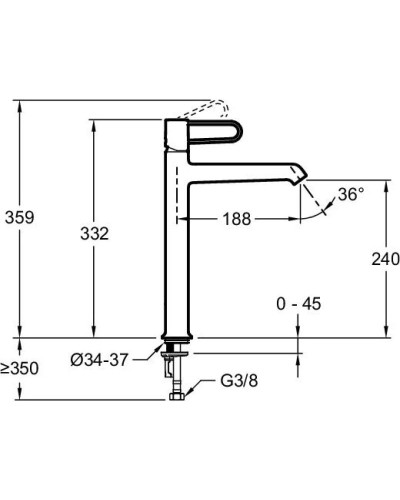 Смеситель для раковины без донного клапана Jacob Delafon Odeon Rive Gauche E21031-CP-BL