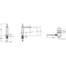 Смеситель для раковины с донным клапаном Jacob Delafon Composed E73053-TT