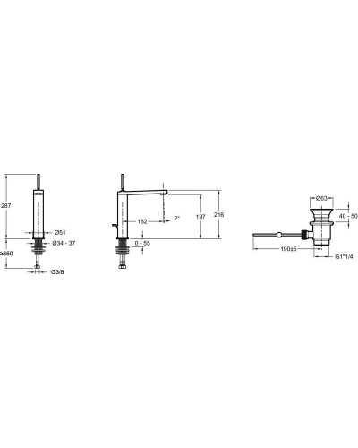 Смеситель для раковины с донным клапаном Jacob Delafon Composed E73053-TT