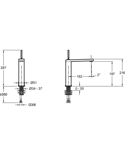 Смеситель для раковины без донного клапана Jacob Delafon Composed E73053-ND-TT