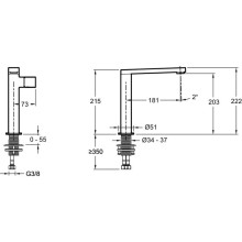 Смеситель для раковины без донного клапана Jacob Delafon Composed E73159-ND-CP