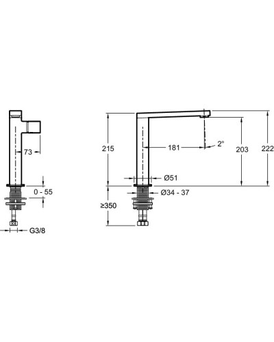 Смеситель для раковины без донного клапана Jacob Delafon Composed E73159-ND-CP
