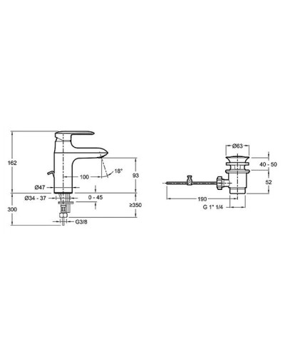 Смеситель для раковины Jacob Delafon Kumin E98827-CP Хром