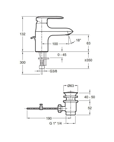 Смеситель для раковины Jacob Delafon Kumin E99980-CP Хром