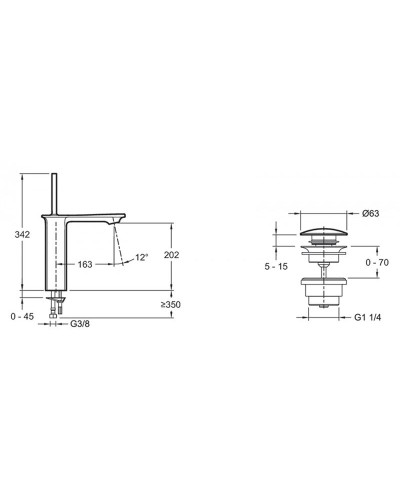 Смеситель для раковины Jacob Delafon Stance E14761-CP Хром