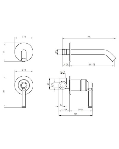 Смеситель для раковины с донным клапаном Migliore Ermitage Mini 31427