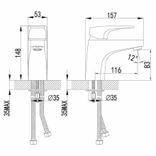 Смеситель для раковины Lemark Shift LM4306C Хром