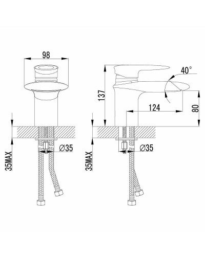 Смеситель для раковины Lemark Status LM4446C Хром
